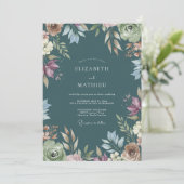 Invitation Mariage peint sur ardoise profonde (Debout devant)
