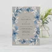 Invitation Mariage Peint Taupe Acier (Debout devant)