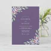 Invitation Mariage peint violet atténué (Debout devant)