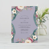 Invitation Mariage peint violet Bourgogne (Debout devant)