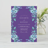 Invitation Mariage Peint Violet Pervenche (Debout devant)