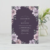 Invitation Mariage peint violet profond (Debout devant)