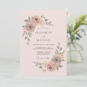 Invitation Mariage peintre à la fleur de pêcher (Debout devant)