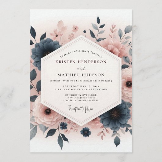 Invitation Mariage Peintre à la Saignée d'Ardoise (Devant)