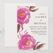 Invitation Mariage Peonies personnalisées de la Banque Blanch (Devant / Derrière)