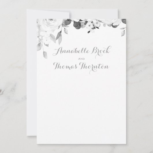 Invitation Mariage Peony noir et blanc (Dos)