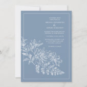 Invitation Mariage périphérique bleu trait (Devant)