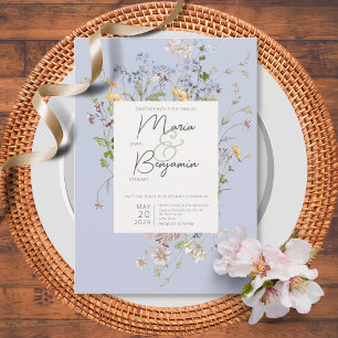 Invitation Mariage périphérique Boho Fleurs sauvages Delicate