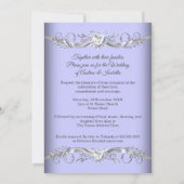 Invitation Mariage Periwinkle Blue Silver Diamond Hearts (Dos)