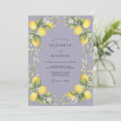 Invitation Mariage Periwinkle Citron Eucalyptus (Debout devant)
