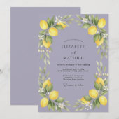 Invitation Mariage Periwinkle Citron Eucalyptus (Devant / Derrière)