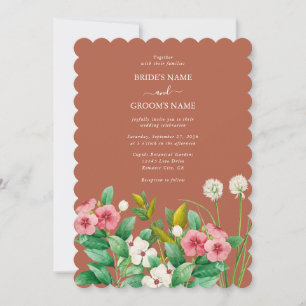 Invitation Mariage Periwinkle Orange Terracotta Brûlé