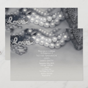 Invitation Mariage perles noires et blanches Glam Vintage Amo