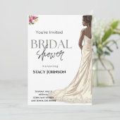 Invitation Mariage personnalisable de la mariée afro-américai (Debout devant)