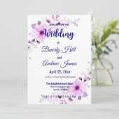 Invitation Mariage personnalisable Lavande et Marine (Debout devant)