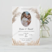 Invitation Mariage personnalisable Noir & Or classique (Debout devant)