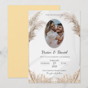 Invitation Mariage personnalisable Noir & Or classique