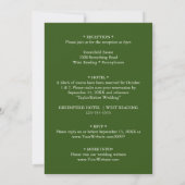 Invitation Mariage PERSONNALISABLE Vert Forêt (Dos)