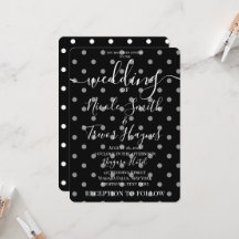 Mariage personnalisé à pois noirs et blancs