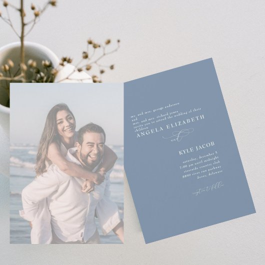 Invitation Mariage personnalisé avec photo simple et élégant