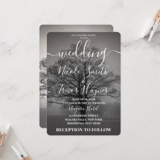 Invitation Mariage personnalisé avec silhouette d'arbre et br