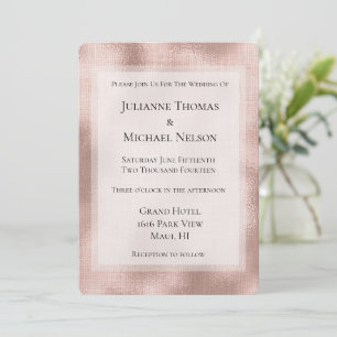 Invitation Mariage personnalisé Blush Pink Rose Gold
