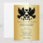 Invitation Mariage personnalisé Dove couleur or (Devant / Derrière)