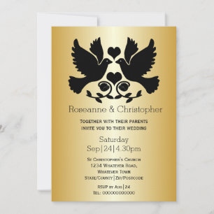 Invitation Mariage personnalisé Dove couleur or