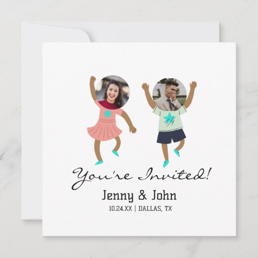 Invitation Mariage personnalisé drôle ajouter photo mariée & (Devant)