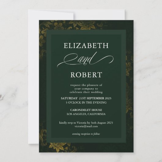 Invitation Mariage personnalisé intemporel et élégant (Devant)