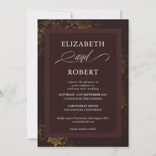 Invitation Mariage personnalisé intemporel et élégant (Devant)