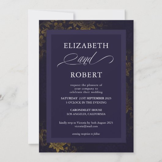 Invitation Mariage personnalisé intemporel et élégant (Devant)