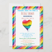 Invitation Mariage personnalisé LGBT Cœur Arc-en-ciel (Devant)