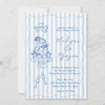 Mariage Personnalisé Minimaliste et Chic Bleu Fran