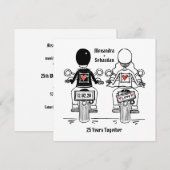 Invitation Mariage personnalisé moto anniversaire de mariage  (Devant / Derrière)