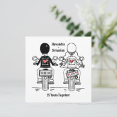 Invitation Mariage personnalisé moto anniversaire de mariage  (Debout devant)