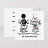 Invitation Mariage personnalisé moto anniversaire motard (Devant / Derrière)