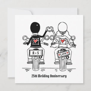 Invitation Mariage personnalisé moto d'anniversaire de motard