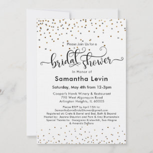 Invitation Mariage personnalisé or argent confettis