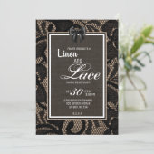 Invitation Mariage personnalisé toile de jute, lin et dentell (Debout devant)