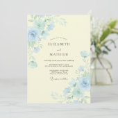 Invitation Mariage Pervenche Citron Pivoine (Debout devant)