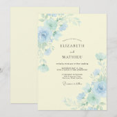 Invitation Mariage Pervenche Citron Pivoine (Devant / Derrière)