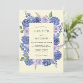 Invitation Mariage Pervenche Lilas Hydrangea Eucalyptus Attén (Debout devant)