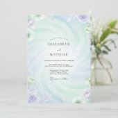 Invitation Mariage Pervenche Lilas Hydrangea Sauge (Debout devant)