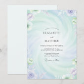Invitation Mariage Pervenche Lilas Hydrangea Sauge (Devant / Derrière)