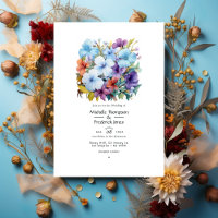 Mariage Pervenche, Turquoise et Brun Rougeâtre