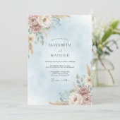 Invitation Mariage Petal Mist Taupe (Debout devant)