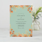 Invitation Mariage Pétale Ambre Mousse de Mer (Debout devant)