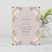 Invitation Mariage pétale d'abricot mauve (Debout devant)