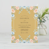 Invitation Mariage Pétale d'Abricot Ocre (Debout devant)